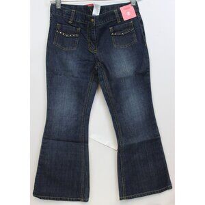 2008/9 Gymboree Daisy Days Denim Jeans sz 8 Flared Rhinestones Pockets NEW